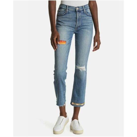 MOTHER The Mid Rise Dazzler Crop Jeans Exposed Secret Sister Size 28 - Picture 1 of 14
